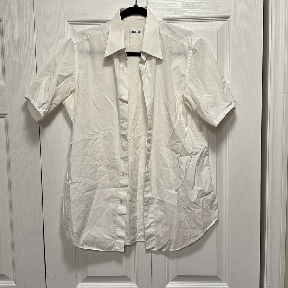 Brioni short sleeve button down shirt